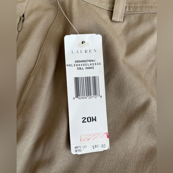Ralph Lauren Woman Stretch Twill Khaki Pants 20W *NEW - Picture 6 of 10